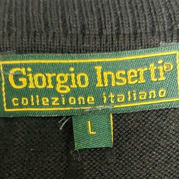 MENS GIORGIO INSERTI BLACK TURTLENECK SWEATER SIZE LARGE - Picture 6 of 7